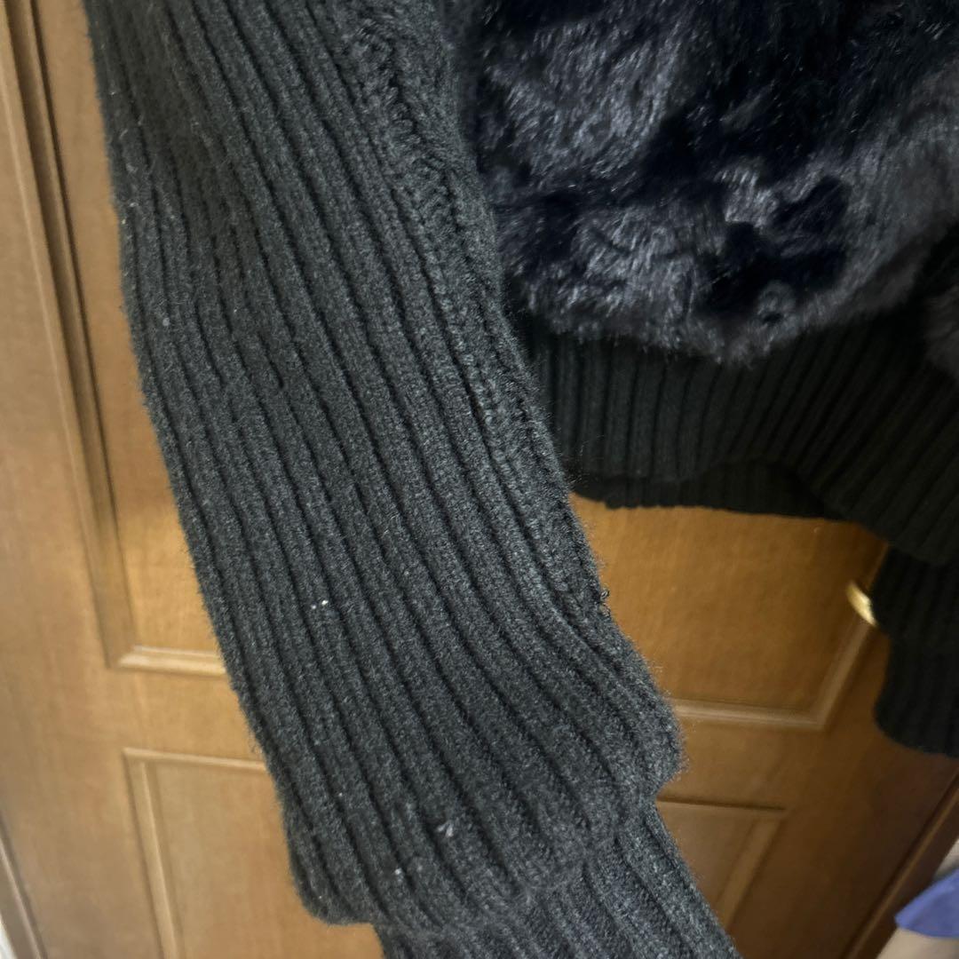 LAGUAGEM cable knit faux fur ブルゾン