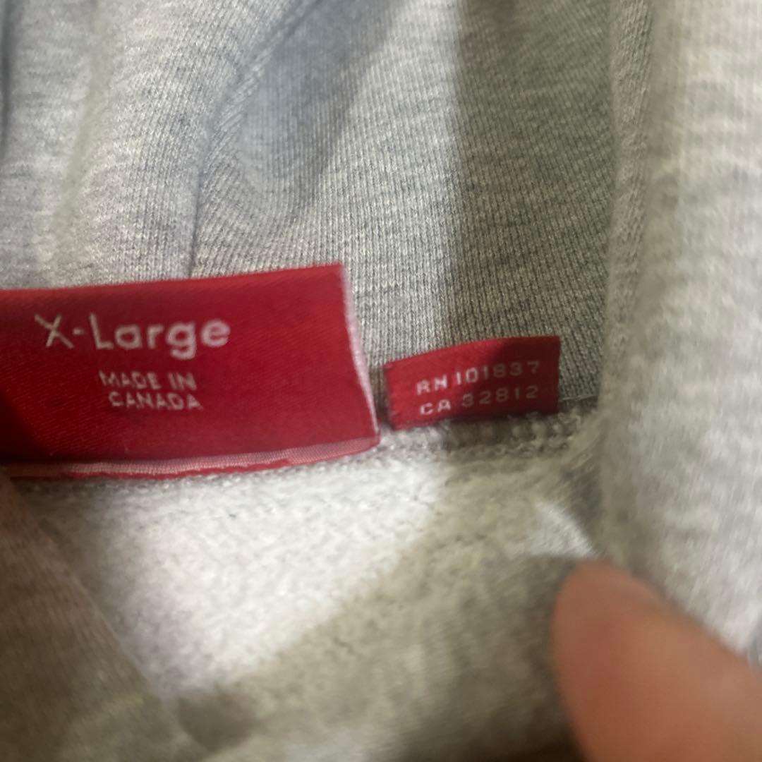 Supreme ボックスロゴ パーカー フーディー X-Large グレー