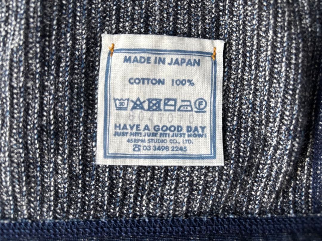 45R インディゴ　ラッセルバインダーカーディガン