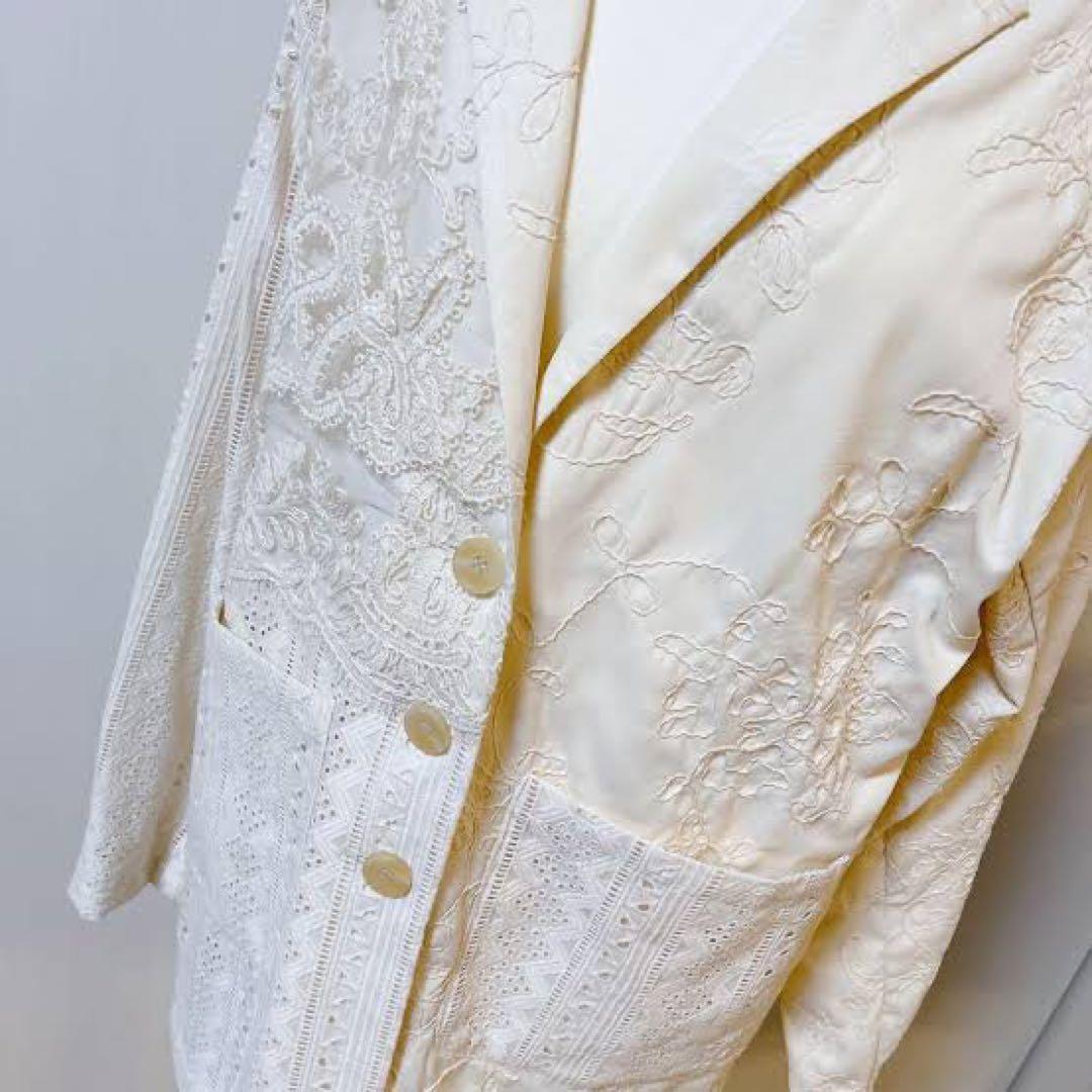 ジャケット・アウター eaphi PATCHWORK EMBROIDERY LACE JACKET