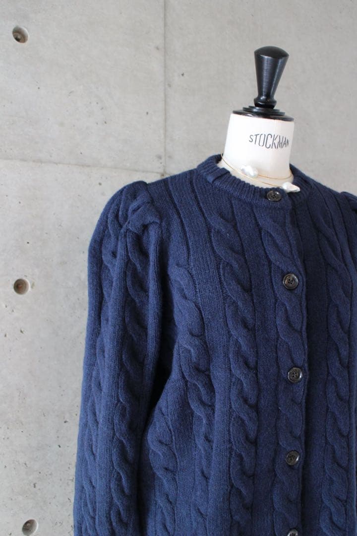 jnhearts ジェイエヌハーツ　ケーブルニットカーディガン　ネイビー