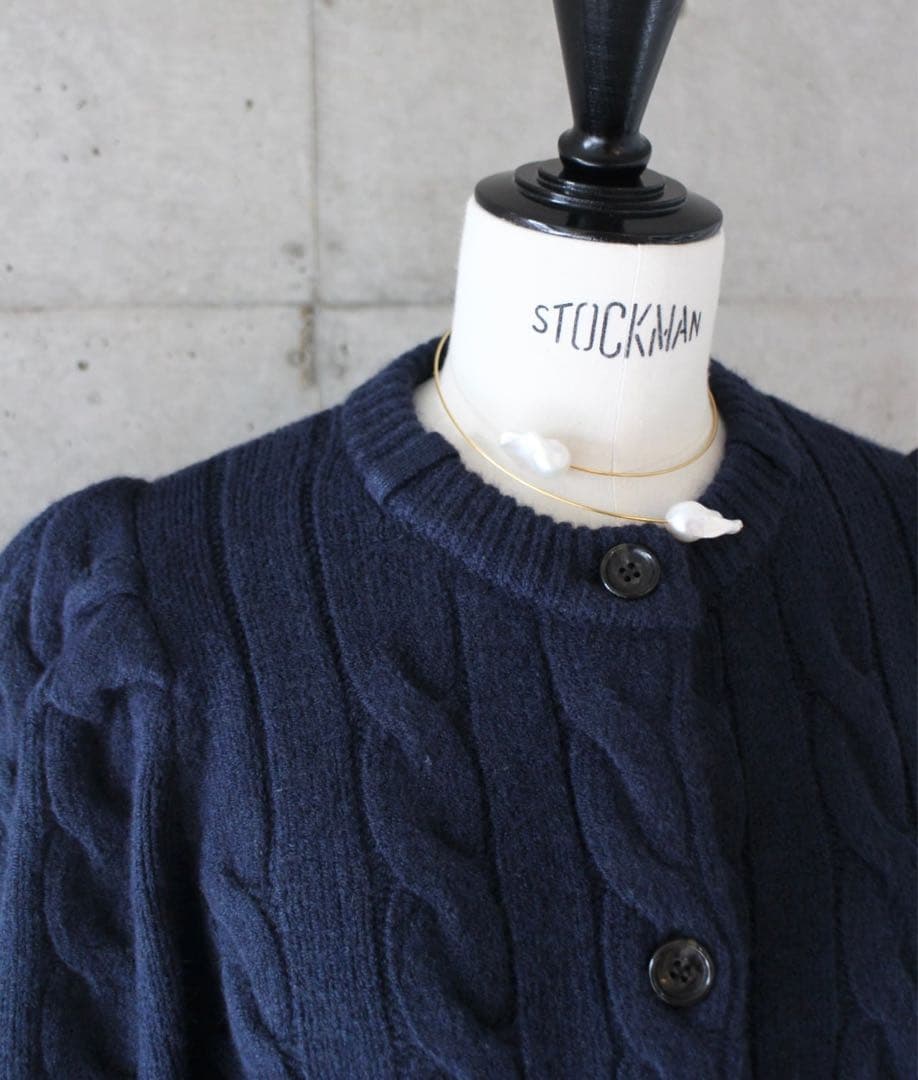 jnhearts ジェイエヌハーツ　ケーブルニットカーディガン　ネイビー