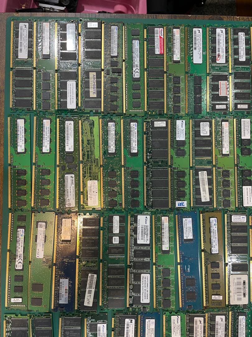 ジャンク PCメモリ 100枚 都市鉱山 金メッキ