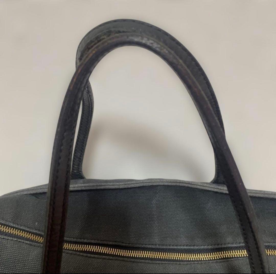 希少 RALPH LAUREN トートバッグ レザー キャンバス ゴールド刺繍