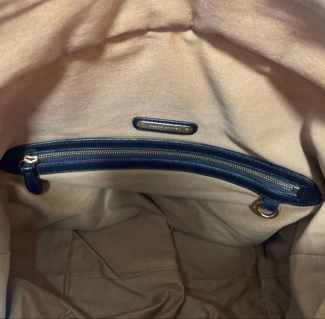 希少 RALPH LAUREN トートバッグ レザー キャンバス ゴールド刺繍