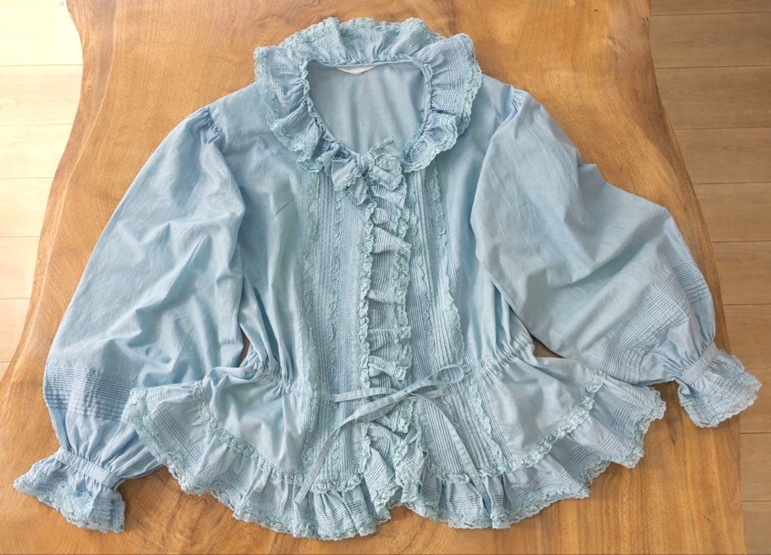 ピンクハウス　フリル　ピンタック　ブラウス　リボン