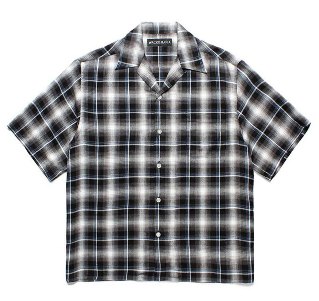 最終値下 ワコマリア OMBRE CHECK OPEN COLLAR SHIRT