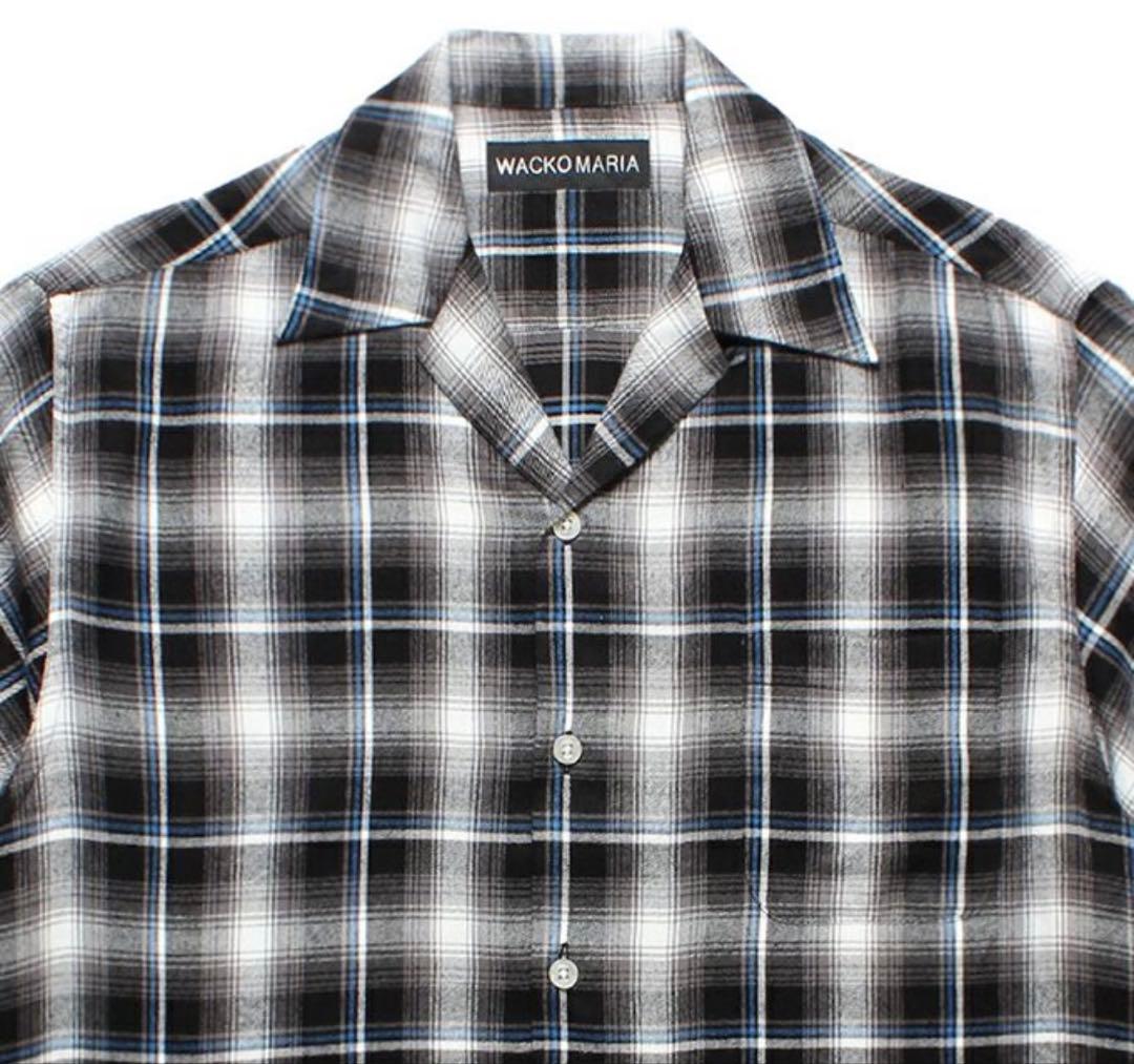 最終値下 ワコマリア OMBRE CHECK OPEN COLLAR SHIRT