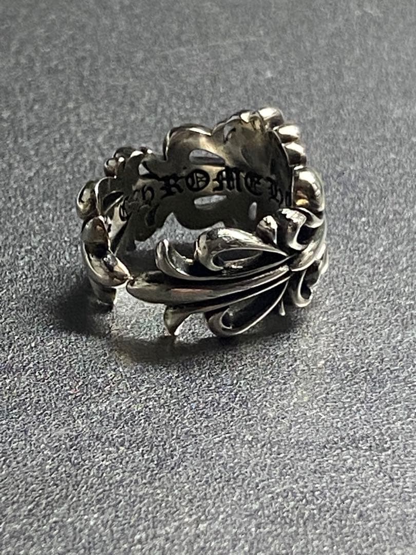 ダブルフローラルクロスリング15号　 Chrome Hearts風シルバー925
