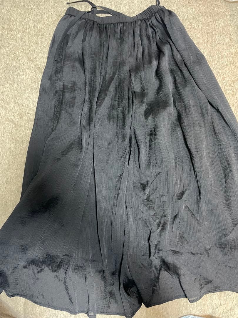 BEARDSLEY NEWシワシフォンギャザーパンツ黒s ビアズリー