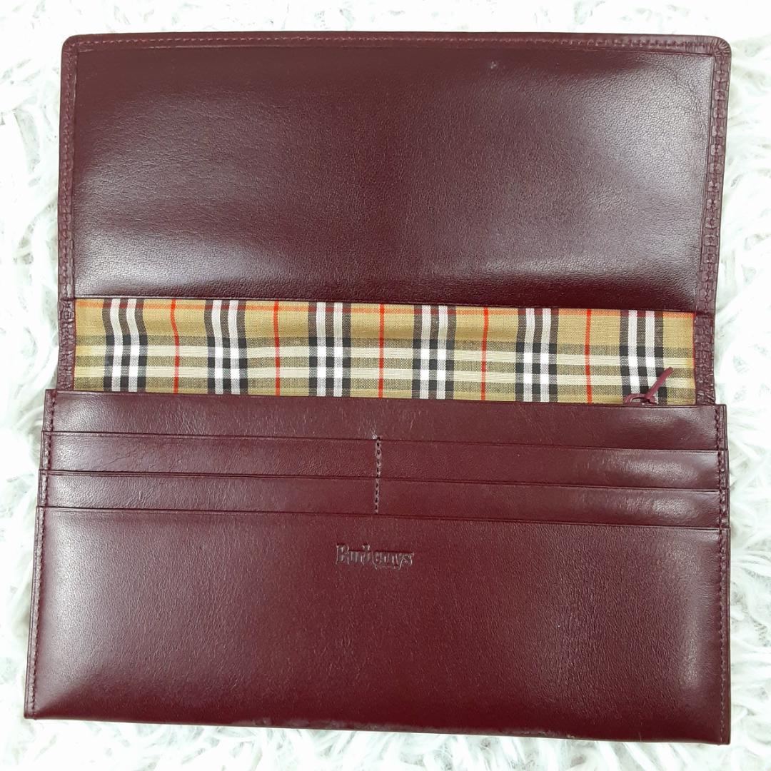 未使用保管品◎Burberrys 長財布 赤系 箱付き