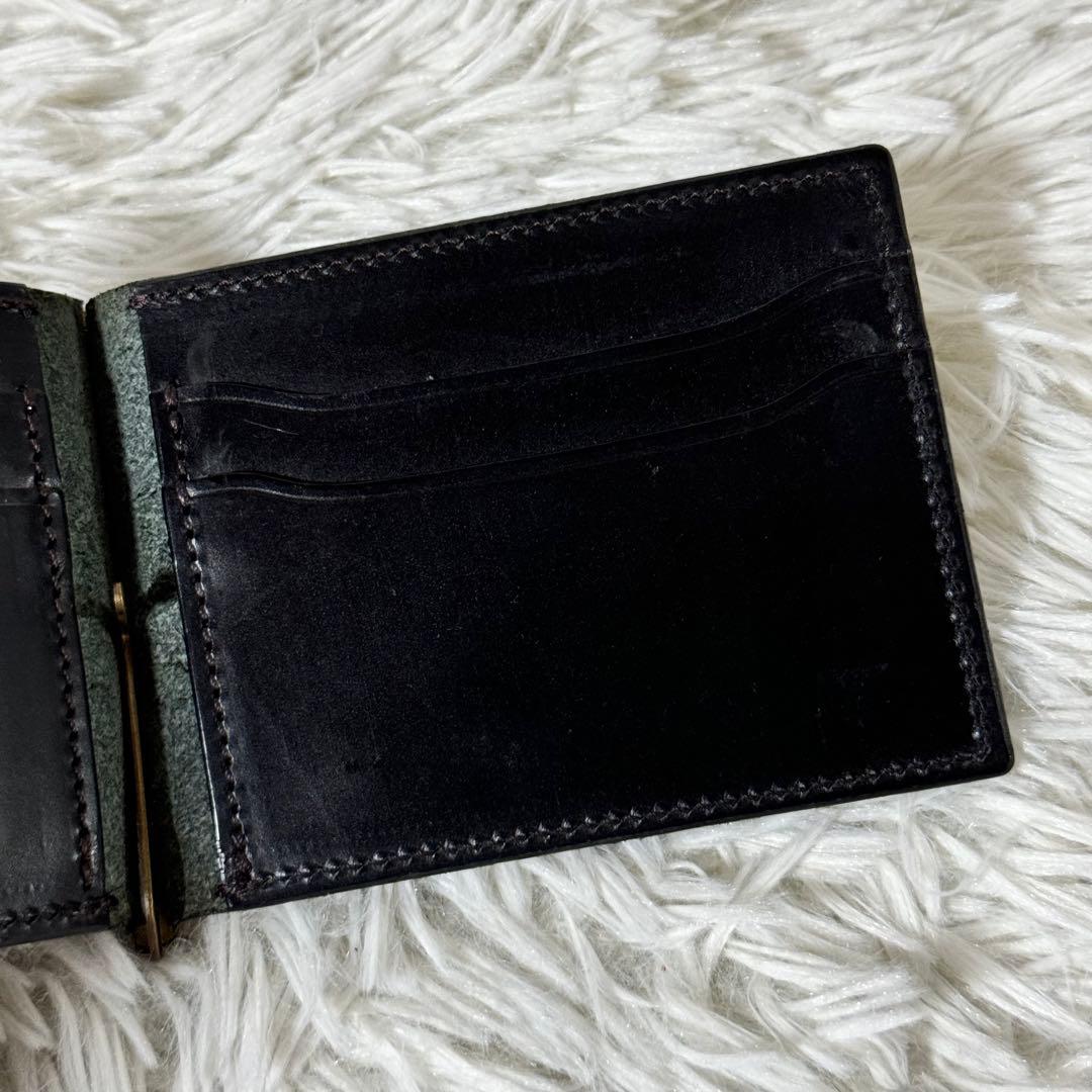 未使用品✨シュペリオールレイバー マネークリップ　レザー　ブラック　ミニ財布