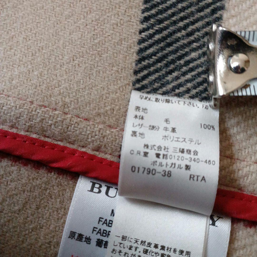 バーバリー　キッズダッフルコート　メガチェック　ホースロゴ　牛革トグル