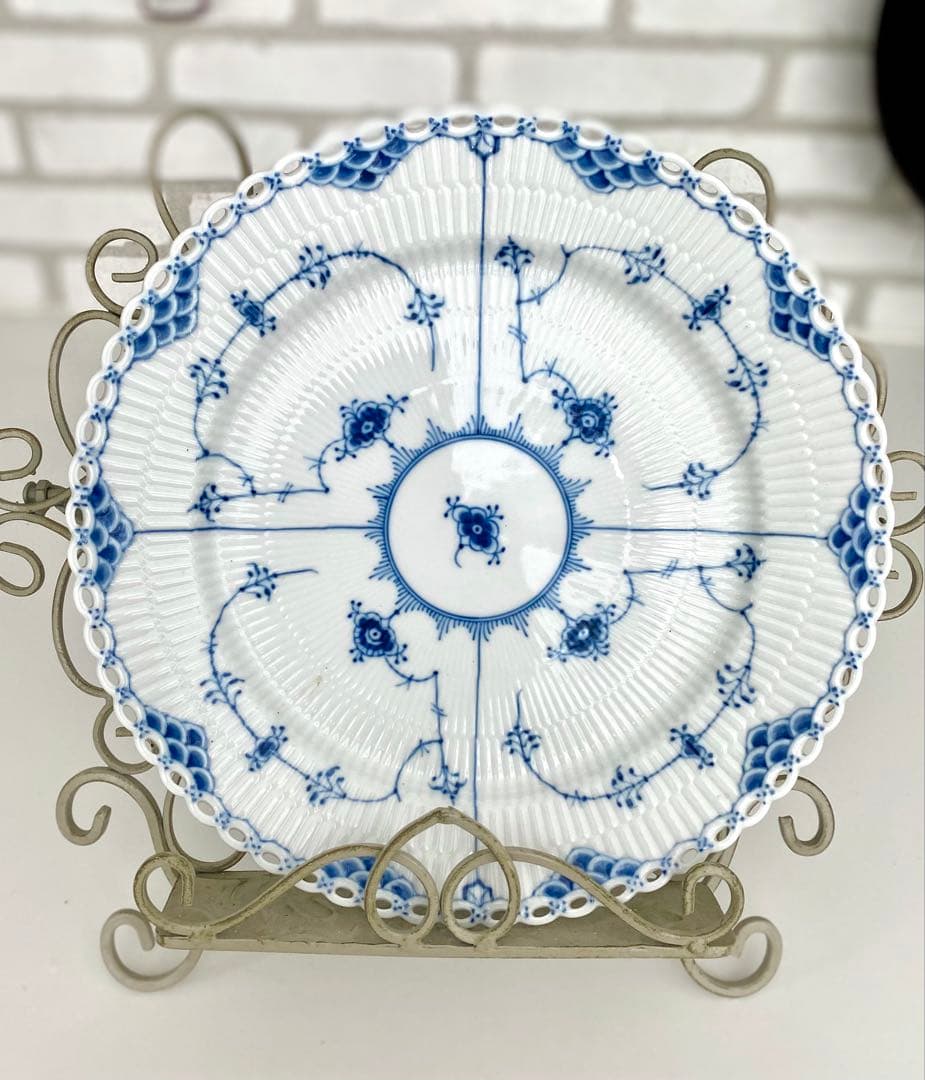 ロイヤルコペンハーゲンブルーフルーテッドフルレース27cm大皿ディナープレート