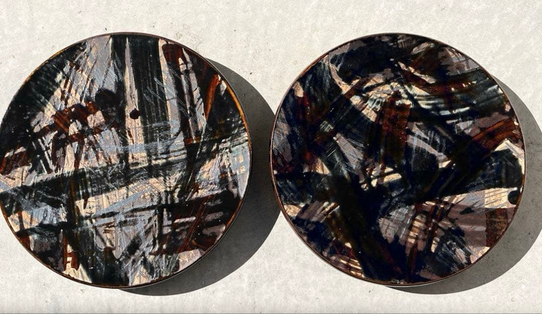 新品　沖縄　やちむん　台皿　石倉陶器　石倉一人　2枚セット