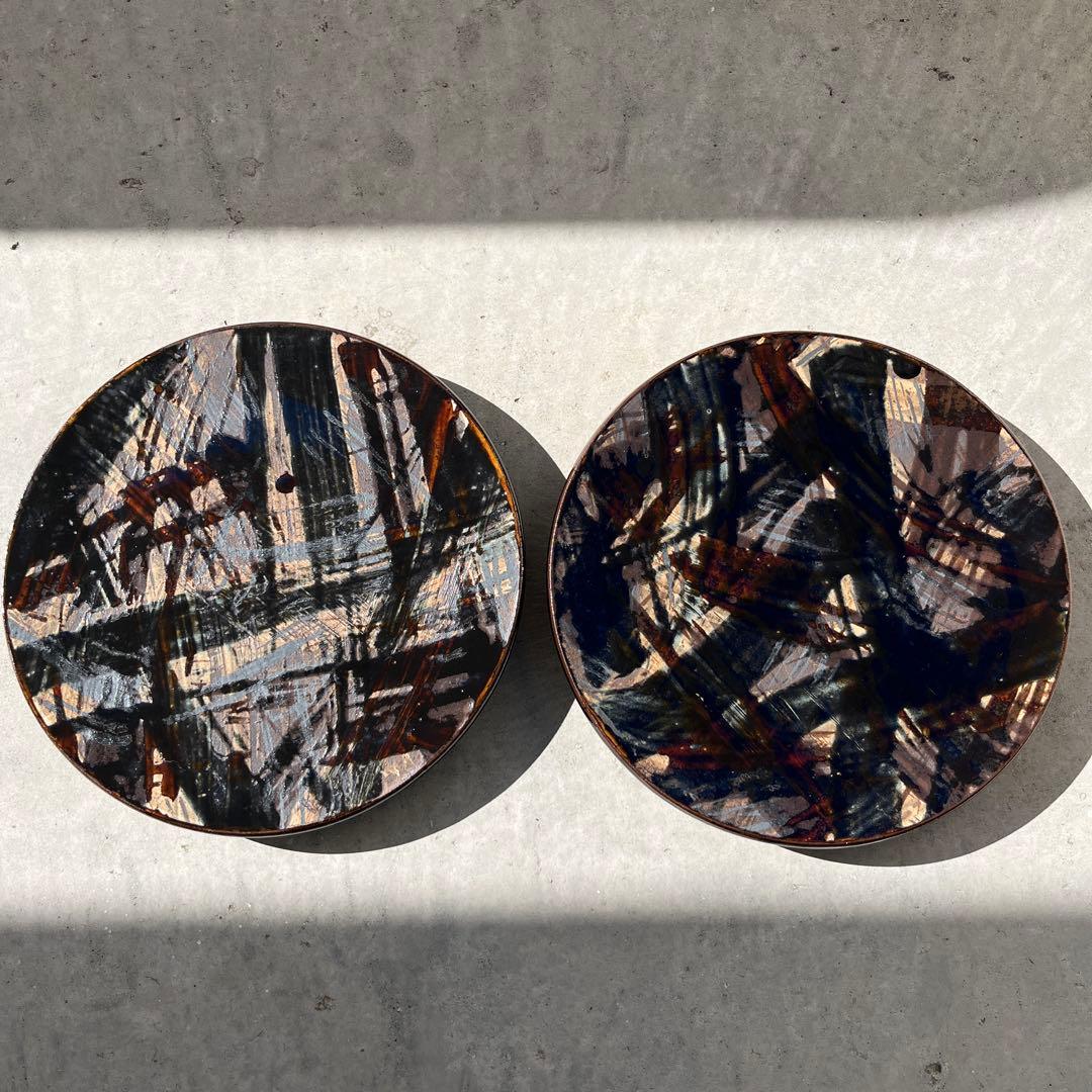 新品　沖縄　やちむん　台皿　石倉陶器　石倉一人　2枚セット