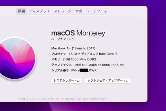 MacBook Air（13-inch, 2017）A1466　充電器付き　＋α