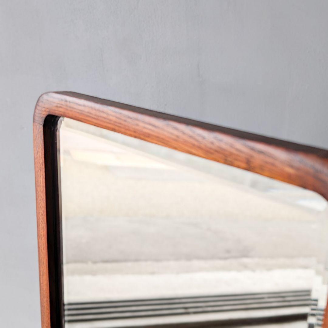 【古家具】昭和初期ぐらいの縮み杢がきれいな小さめ鏡台　化粧台　卓上ミラー