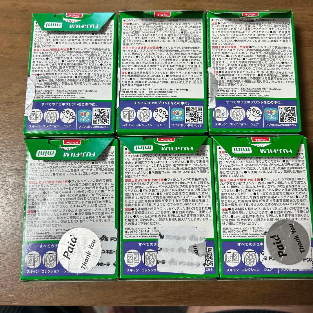 instaxmini 6箱セットチェキフィルム(60枚）