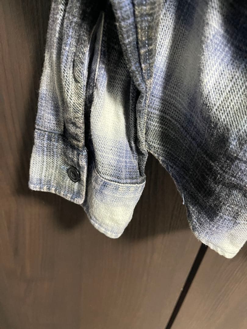 【美品】STTUSY ROCCO FLANNEL PLAID SHIRT M 青