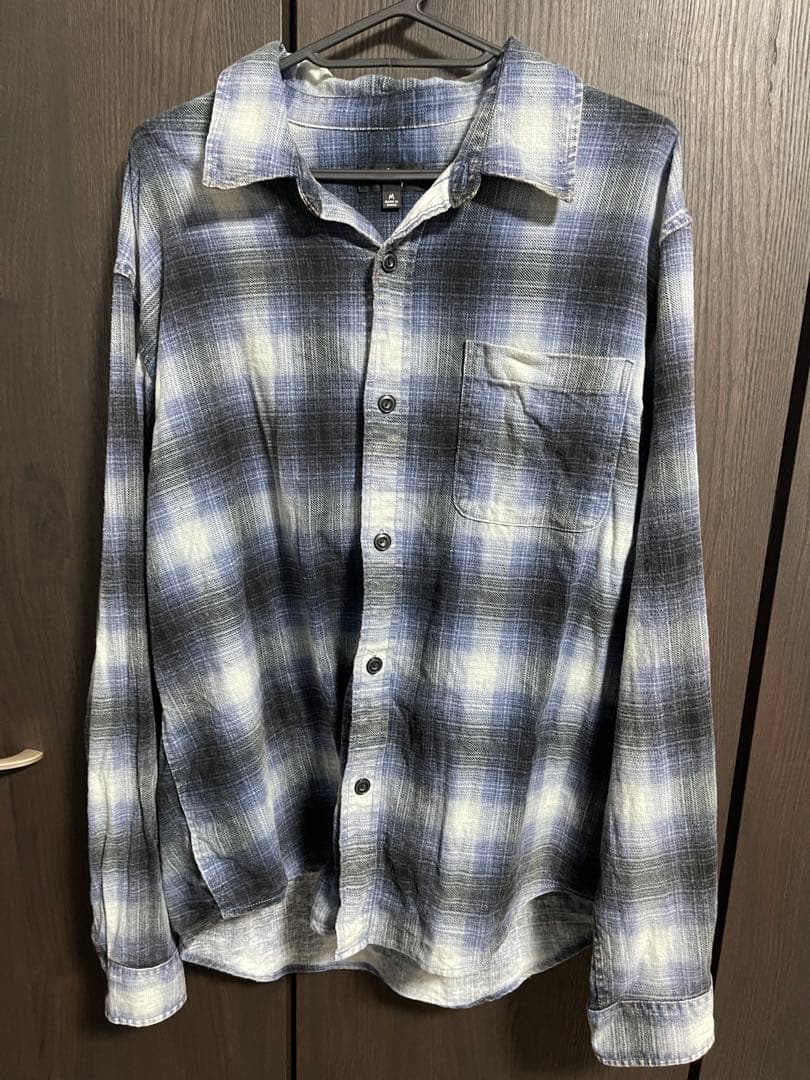 【美品】STTUSY ROCCO FLANNEL PLAID SHIRT M 青
