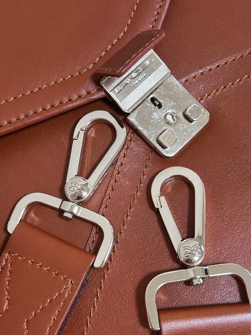 LANCELランセル ブラウンレザー ビジネスバッグ