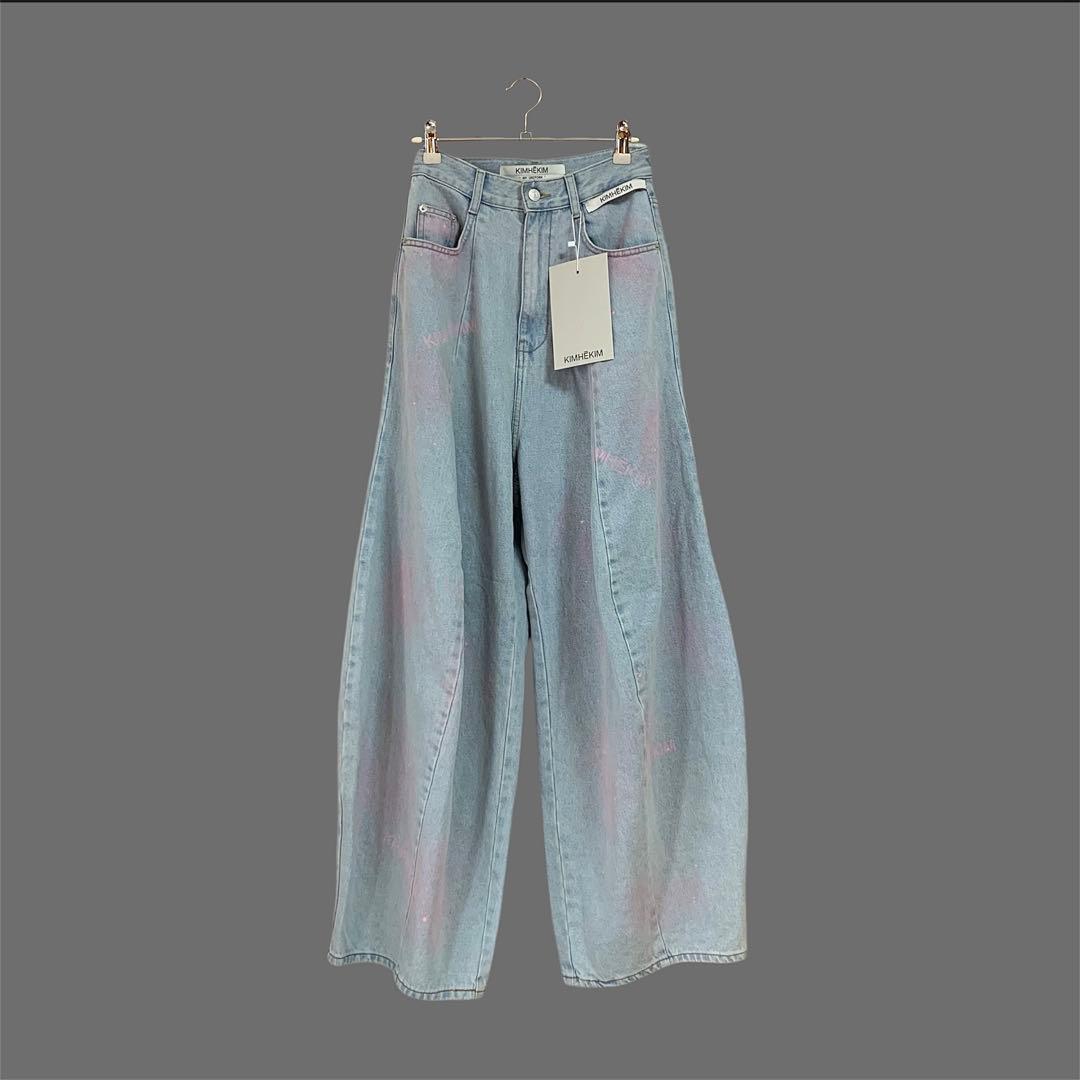 KIMHEKIM 25SS 25 ピンクスプレーバルーンデニムパンツ タグ付き