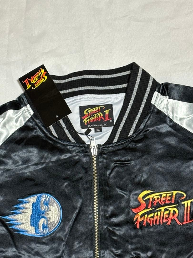 Street Fighter II スカジャン XL ブラックシルバー　着丈75