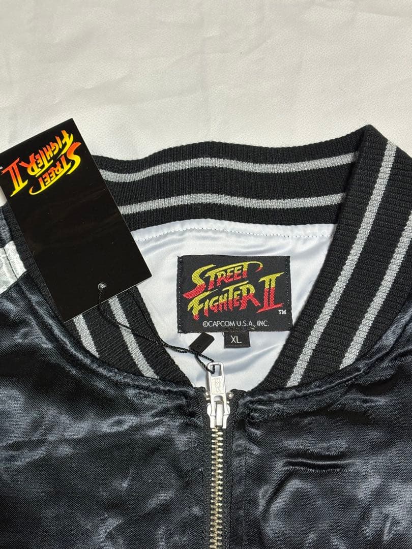 Street Fighter II スカジャン XL ブラックシルバー　着丈75