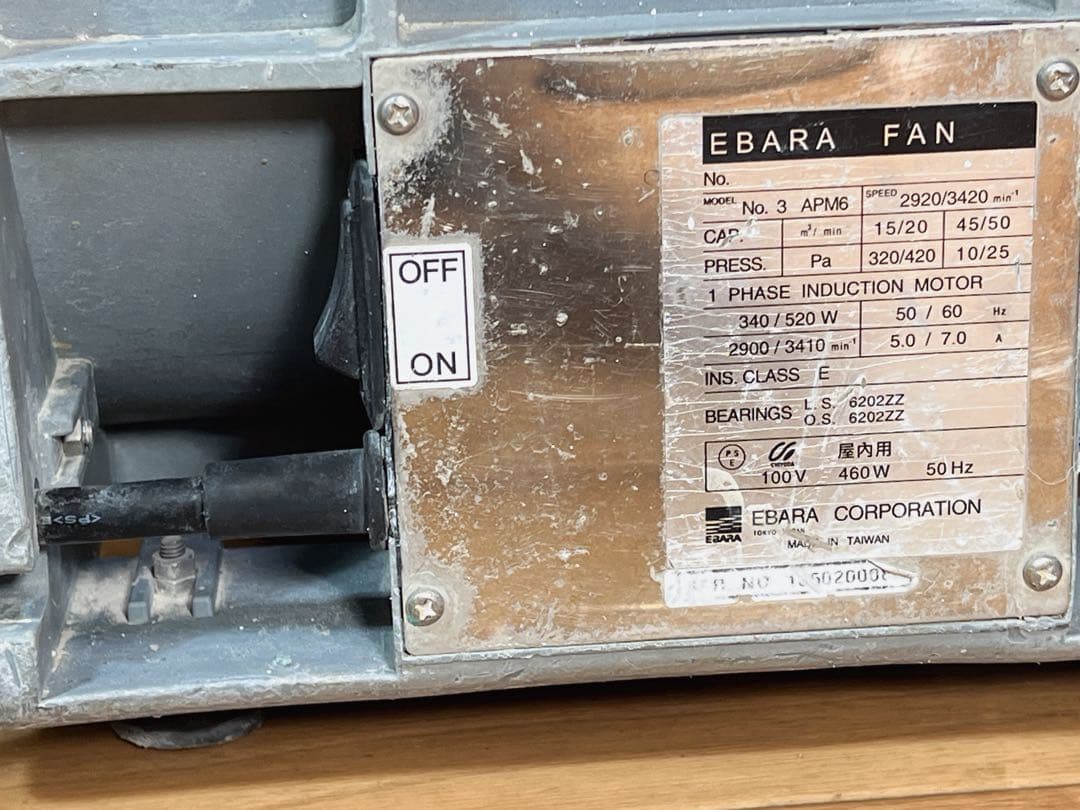 エバラ No:3 APM6 ポータブル工業用ファン