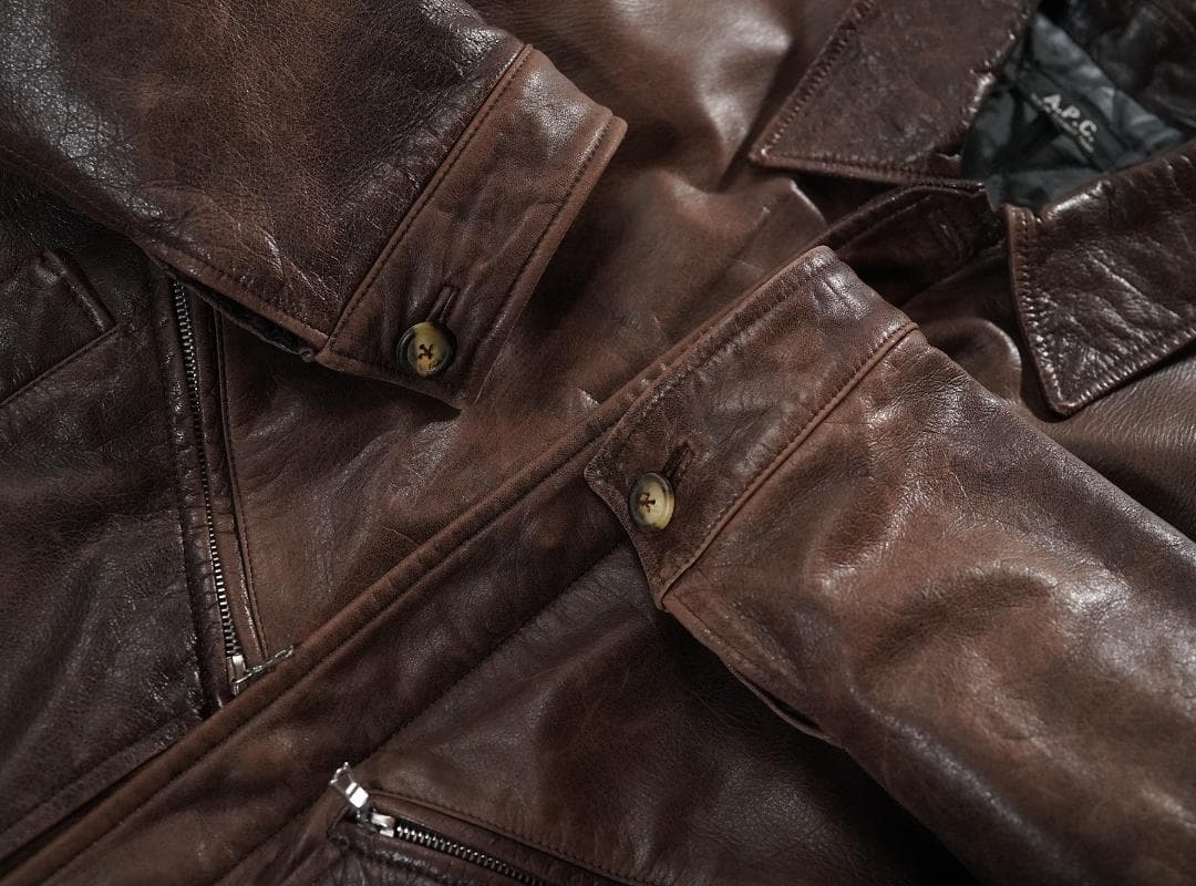 00s A.P.C. ラムレザー ジャケット 羊革 イーストバイウエスト XS