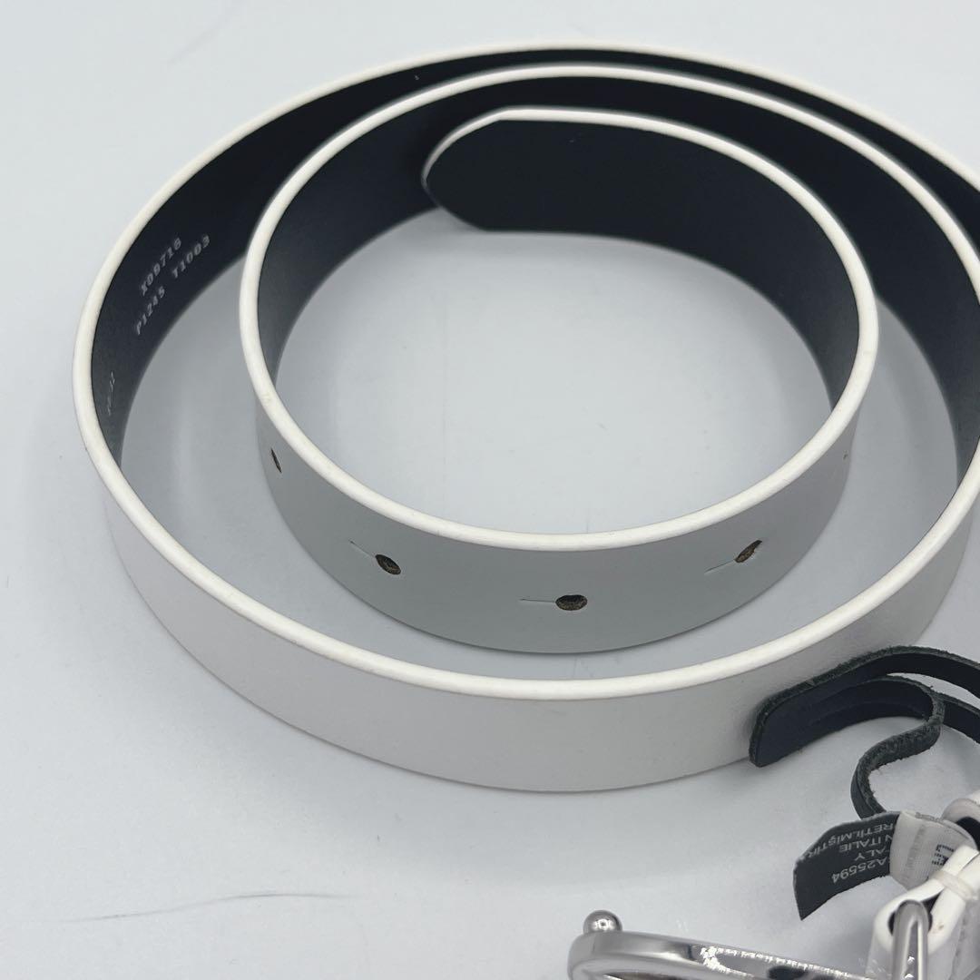 未使用 ディーゼル Dロゴバックル ベルト 80 本革　ホワイト　白