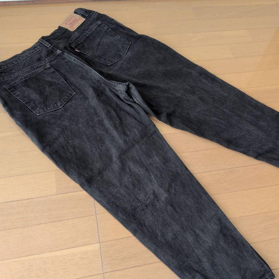 リーバイス 550 リラックスフィット テーパード ブラックジーンズ ボトム