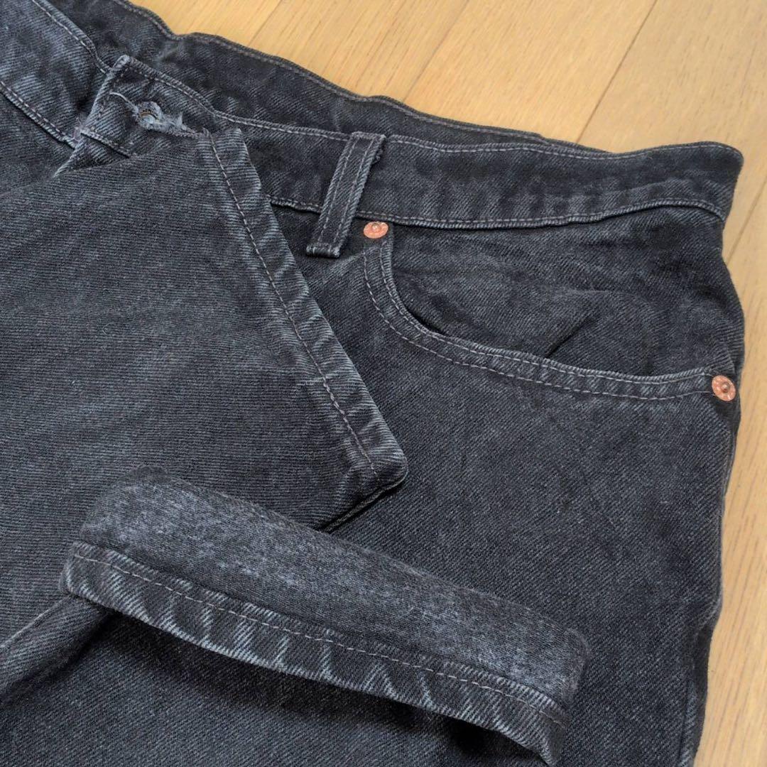 リーバイス 550 リラックスフィット テーパード ブラックジーンズ ボトム