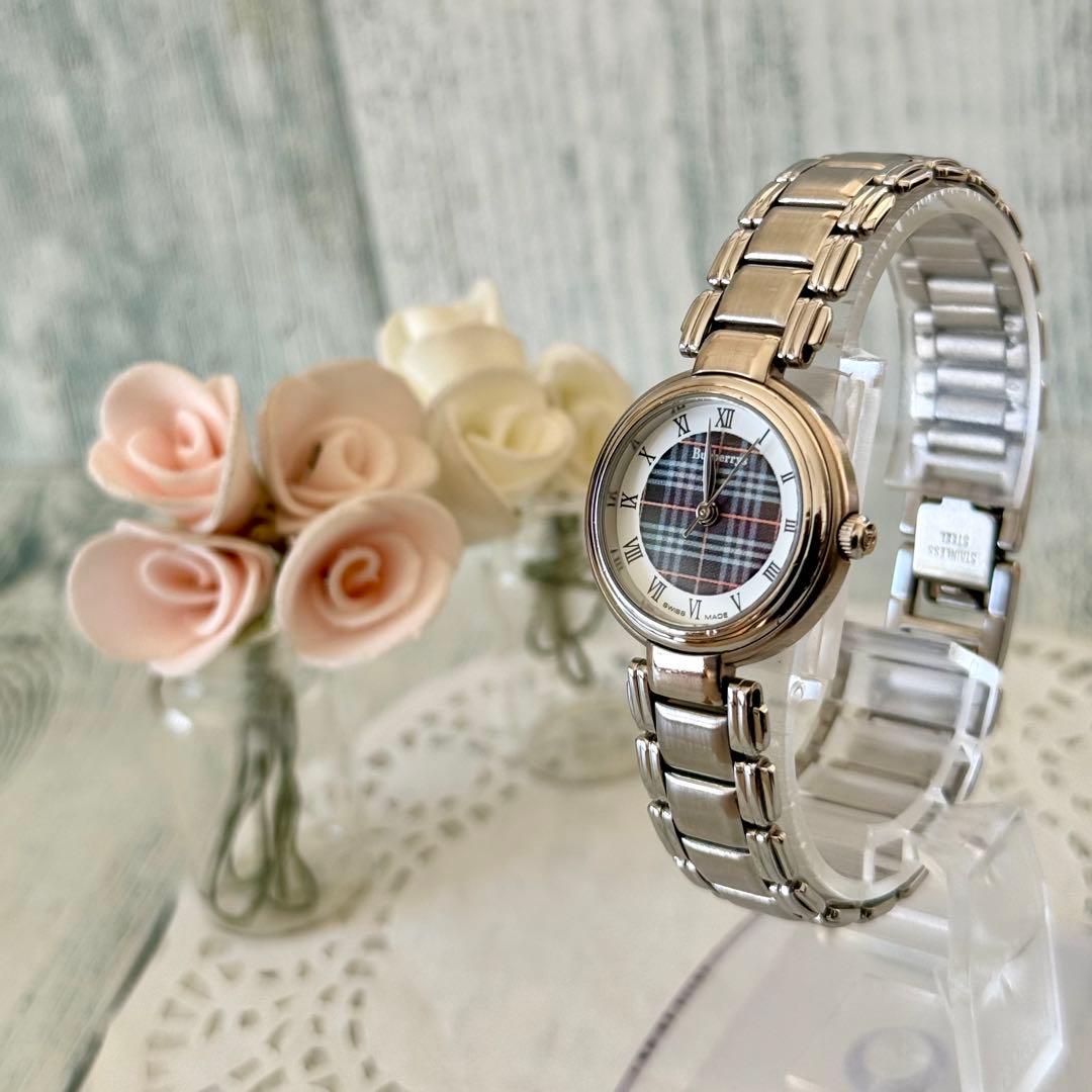 【希少】Burberrys バーバリー 腕時計 11500L チェック柄 青調