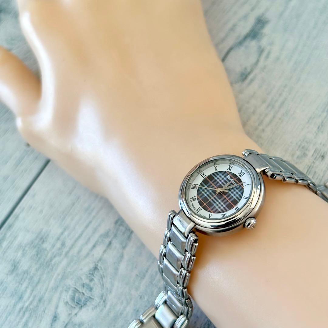 【希少】Burberrys バーバリー 腕時計 11500L チェック柄 青調