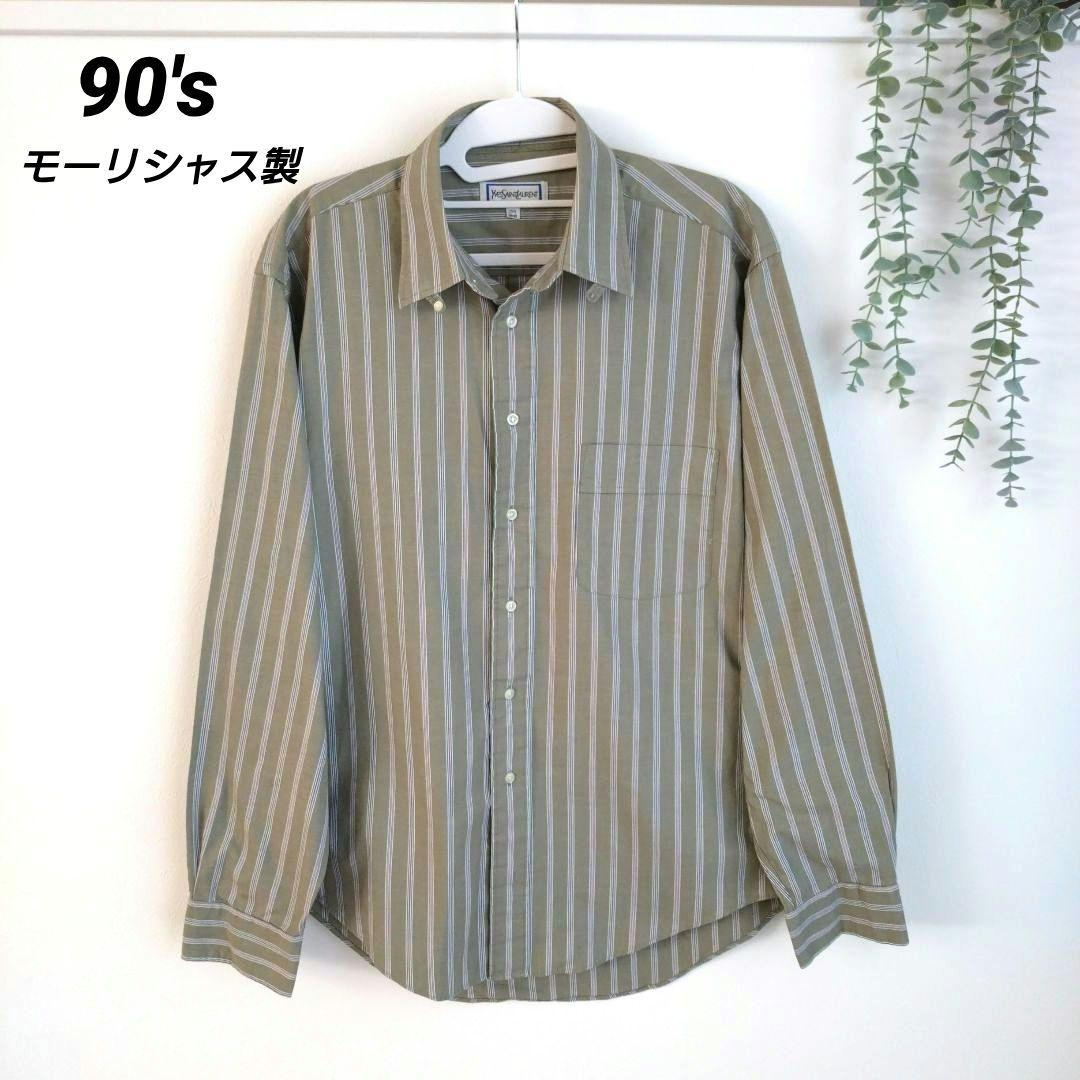 【TAT708出品】90s イヴサンローラン シャツ えんじ ボルドー