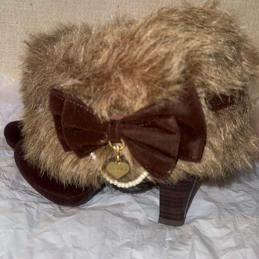 LIZ LISA リズリサ ファー付 ショートブーツ LL24.5cm リボン