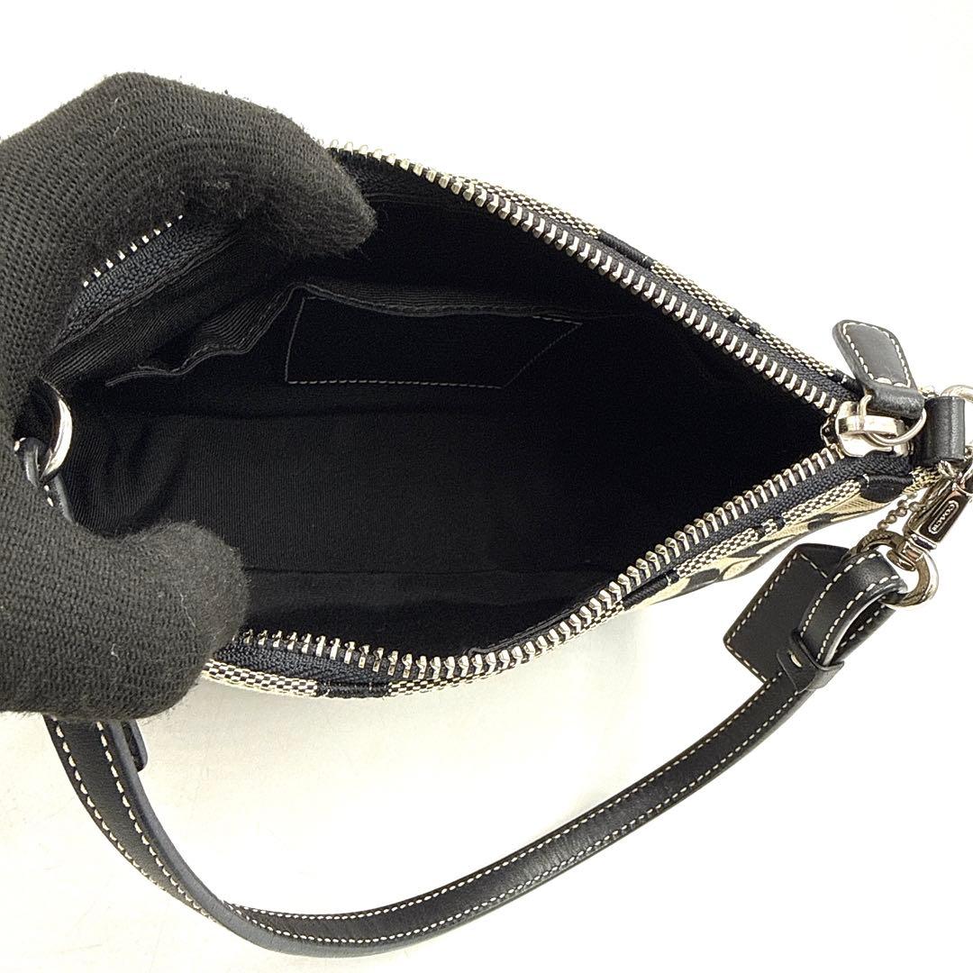 【美品】COACH キャンバス アクセサリーポーチ シグネチャー 保管袋付き