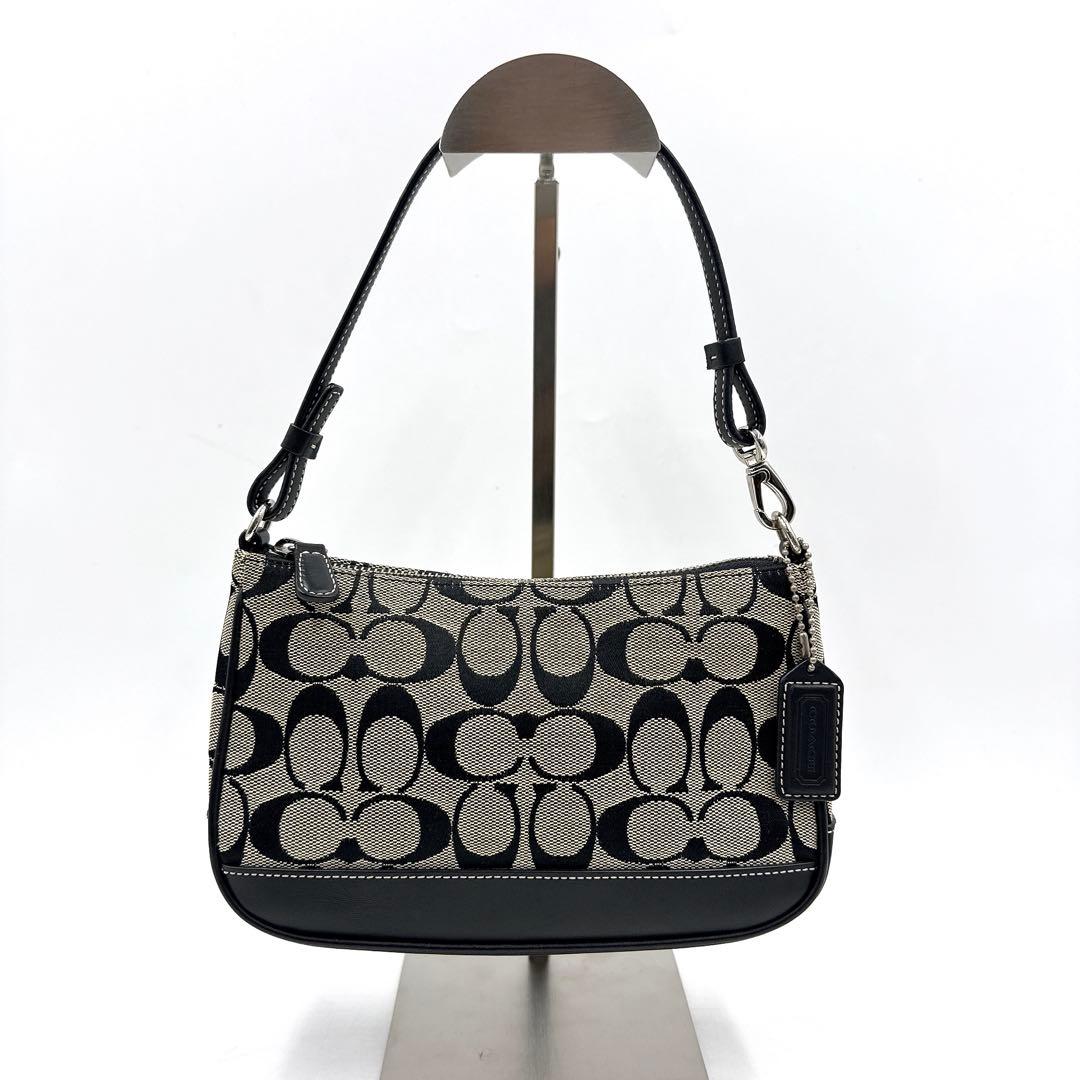 【美品】COACH キャンバス アクセサリーポーチ シグネチャー 保管袋付き