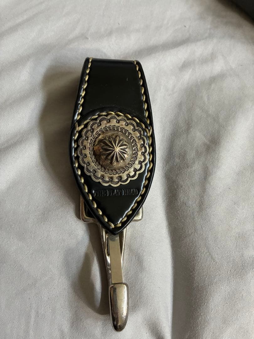 THE FLAT HEAD ブラックレザーキーホルダー ベルトループ