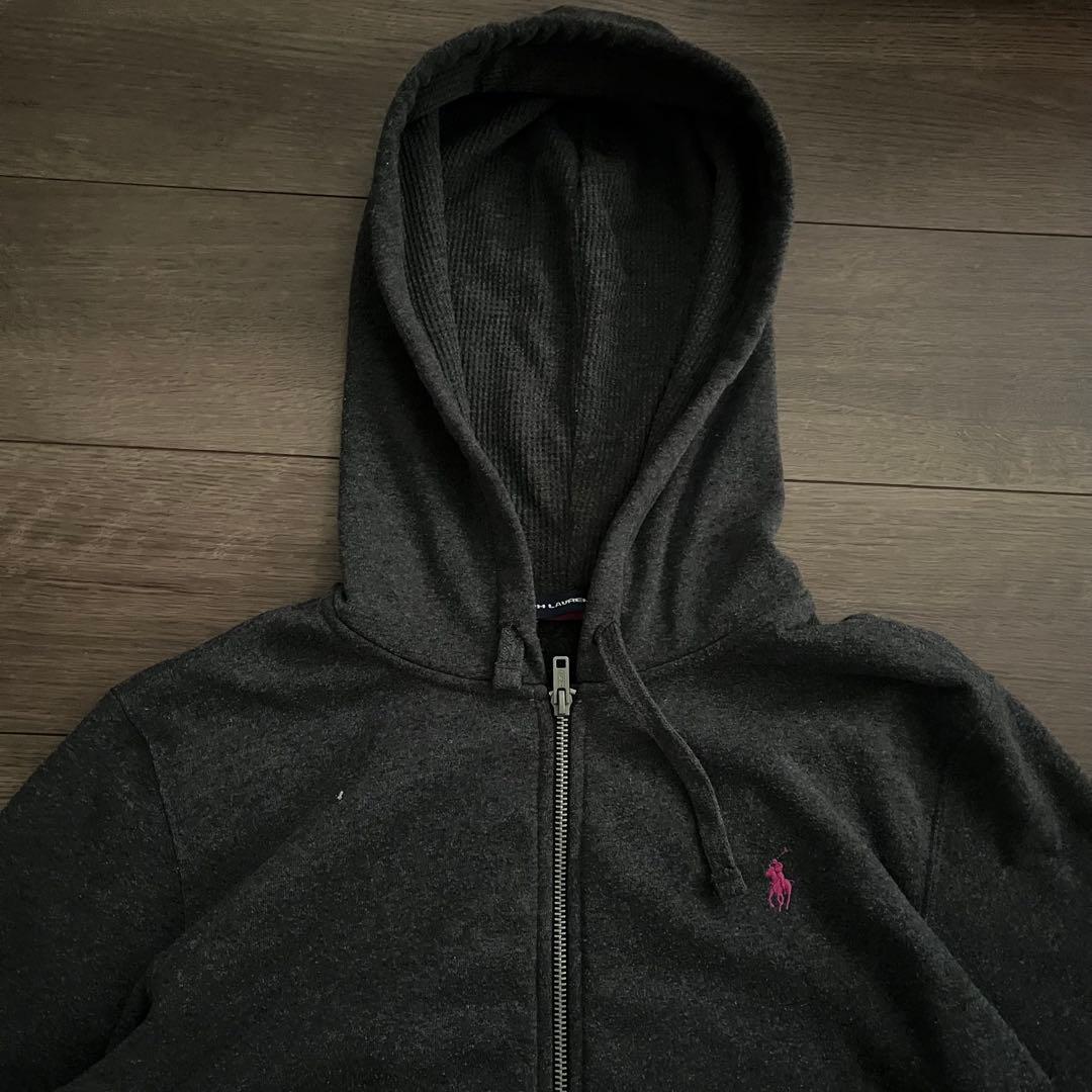 Ralph Lauren ラルフローレン ジップパーカー 短丈 グレー 短丈 L