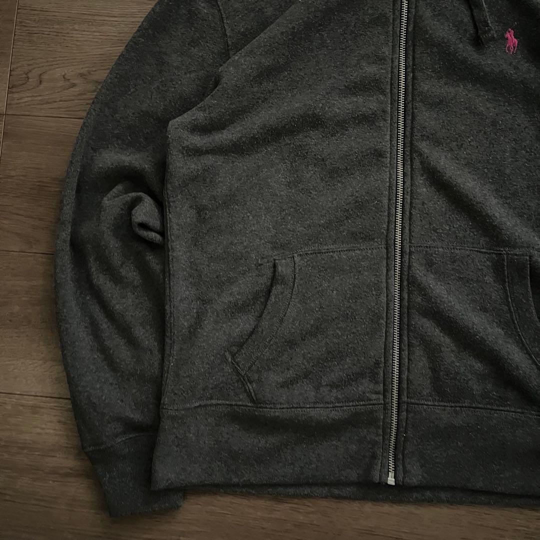 Ralph Lauren ラルフローレン ジップパーカー 短丈 グレー 短丈 L