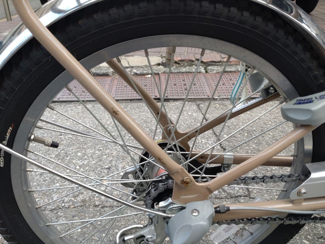 高齢者用自転車　サギサカ　こげーる ベージュ 前面バスケット付き