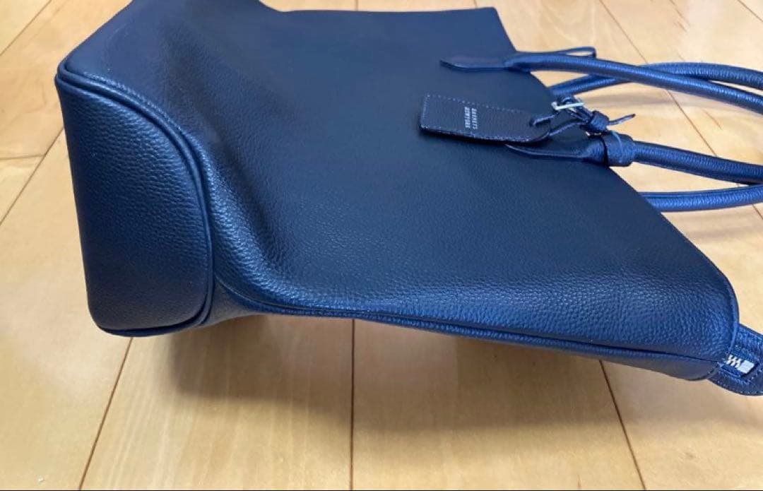 【美品】バーニーズニューヨーク ネイビー レザー トートバッグ