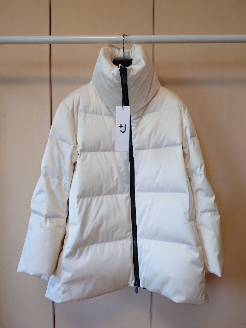 (訳あり品)+J復刻ダウンボリュームジャケット　Lサイズ　オフホワイト