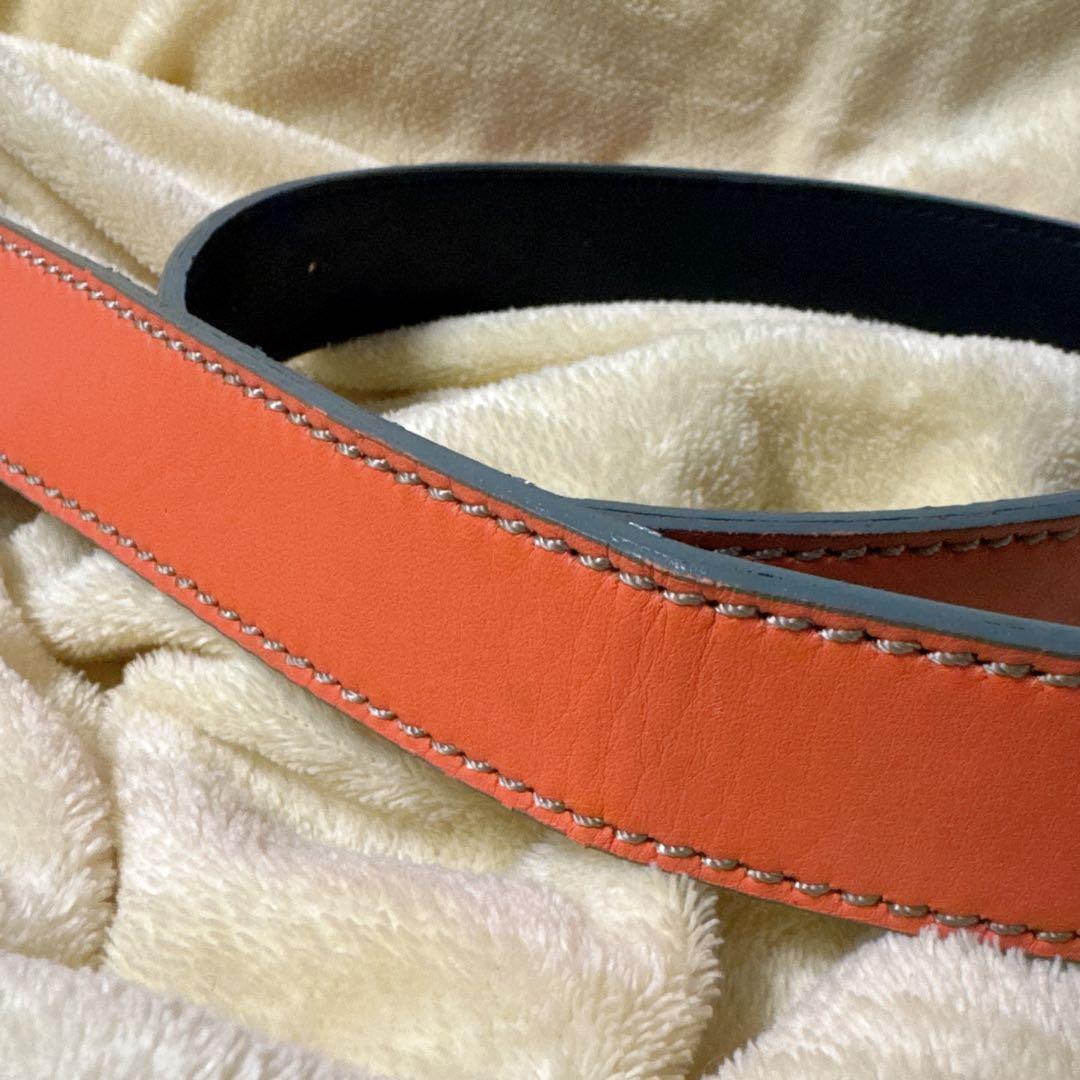 ヴィヴィアンウエストウッド ベルト オーブ スカル レザー オレンジ