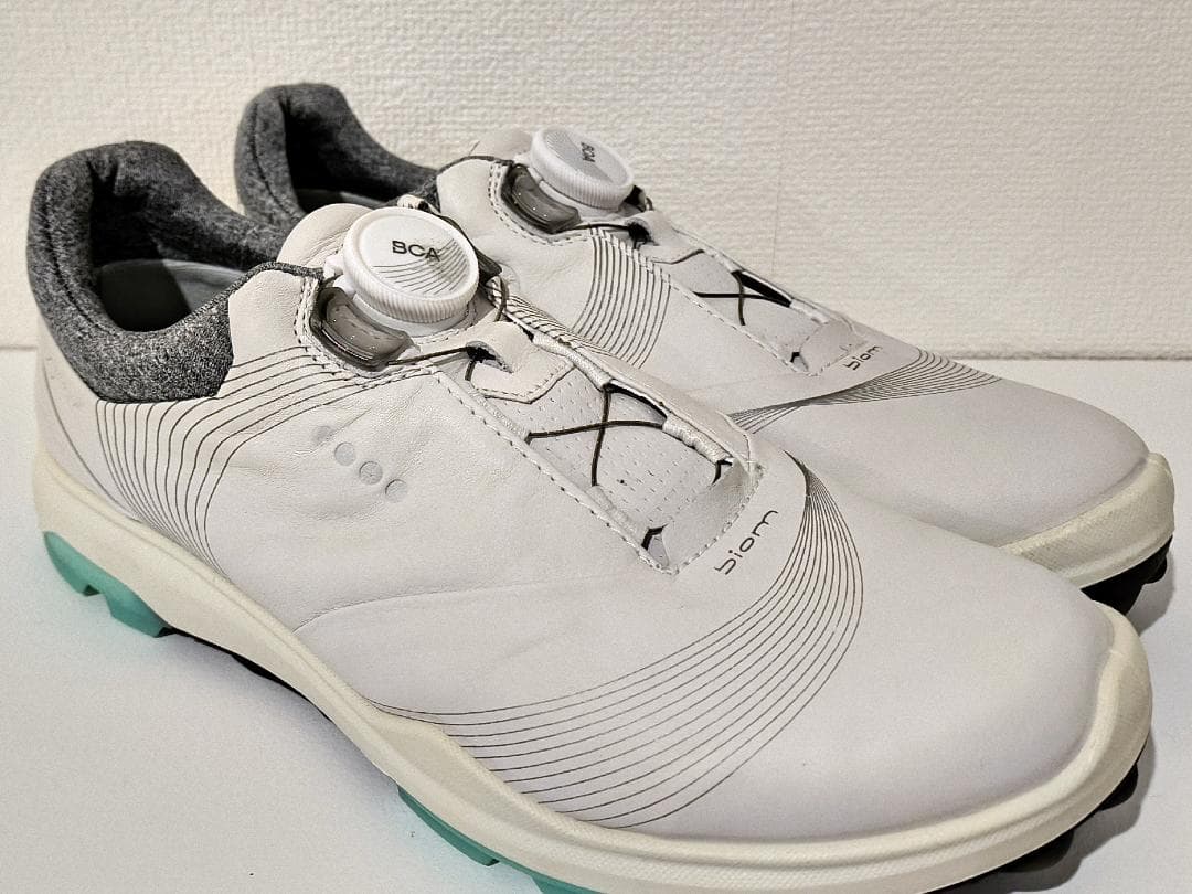 【美品】ECCO ウィメンズ GORE-TEXレザーゴルフシューズ 24cm