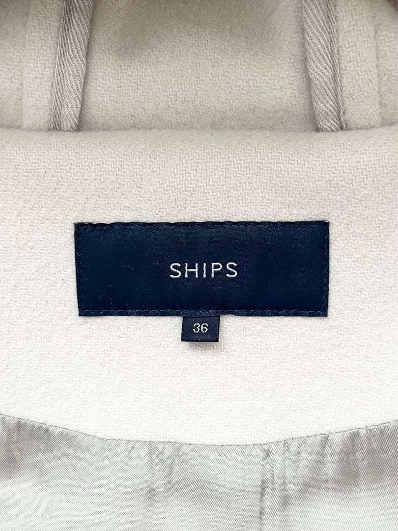 美品♪シップス　カシミヤ混　ブルーフォックス　ファーダッフルコート　ロング　S