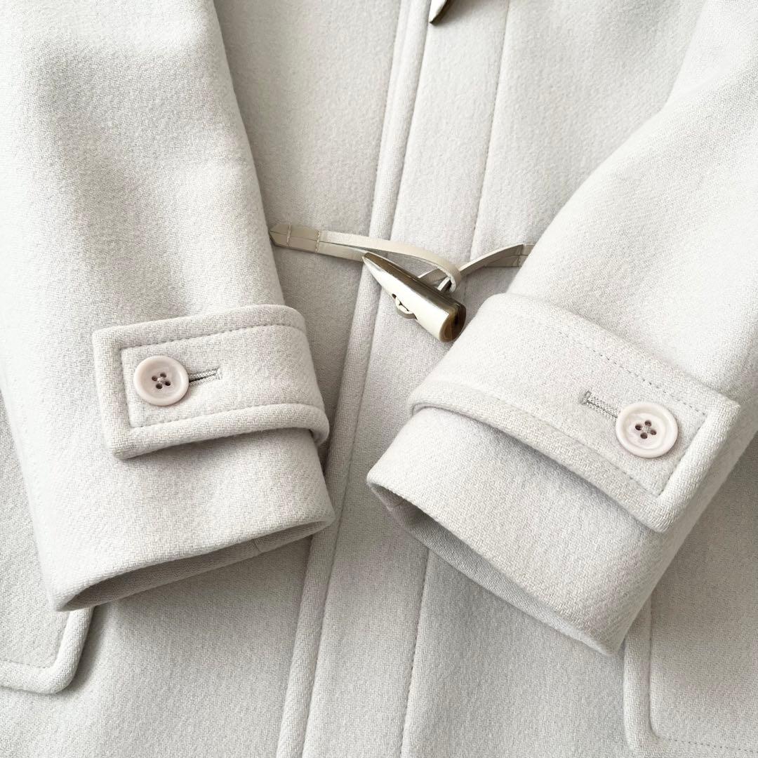 美品♪シップス　カシミヤ混　ブルーフォックス　ファーダッフルコート　ロング　S